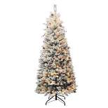 6.5ft Haute Decor Pre-Lit LED Newbury Easy Stow Classic Artificial Christmas Tree White Lights
