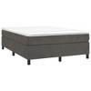 vidaXL Modern Velvet Box Spring Bed Frame, Dark Gray, Queen Sized - 2 of 4