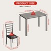 Dining Table Set for 4, 5 Piece Small Space Dining Set Square Table with 4 Upholstered Chairs - 2 of 4