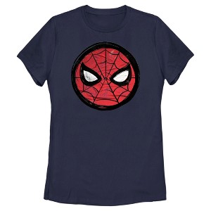 Women's Spider-Man: Beyond Amazing Mask Sketch Circle T-Shirt - 1 of 4