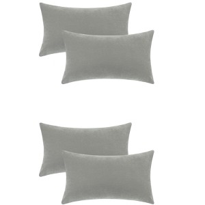 Unique Bargains Soft Solid Color Hidden Zippers Pillowcases for Bed Sofa 4 Pcs - 1 of 4