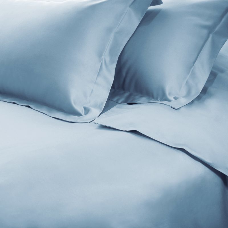 650-Thread Count Cotton Solid Duvet Cover and Sham Set by Blue Nile Mills, 2 of 6