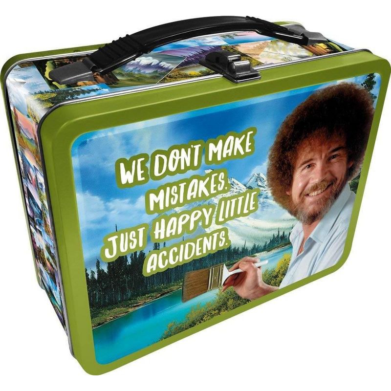 Aquarius Puzzles Bob Ross "Happy Accidents" Collectible Tin Lunchbox, 1 of 2