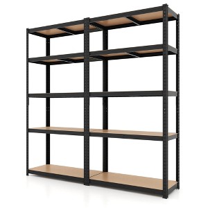 Costway 2 PCS 5 Tier Adjustable Garage Shelving Unit with 2000 lbs Max Load for Warehouse Black/Grey/Blue/Silver - 1 of 4