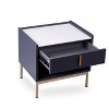 Vynxaria Modern Stone Top End Table Gold Frame Night Stand Contemporary Side Table for Home Decor - 2 of 4