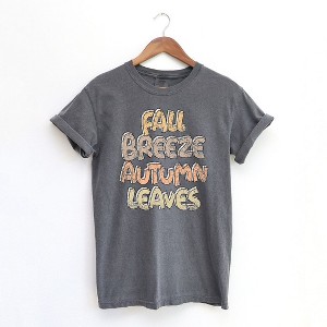 Simply Sage Market Women's Fall Breeze Autumn Leaves Short Sleeve Garment Dyed Tee - 1 of 2