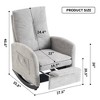 CAVINAS Polyester Glider Rocking Chair with Footrest and High Backrest,Modern Upholstered Rocking Chairs,Nursery Accent Chair for Bedroom - 3 of 4