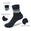 Paaaawaters Horizontal stripes trendy black socks solid color sports breathable socks(Twelve pairs) - 2 of 4