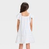 Girls' Flutter Sleeve Gauze Dress - Cat & Jack™ White - 2 of 3