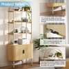 MOEPISY 71 Inch 5 Tier Shelf, Large Bookcase with 2 Door Storage Cabinet Modern Tall Broad Bookshelves Organizer Light Brown - 3 of 4