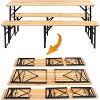 VINGLI 6 Foot Folding Picnic Table with Benches, Weather-Resistant Wood Beer Camping Table w/Carrying Handles - 4 of 4