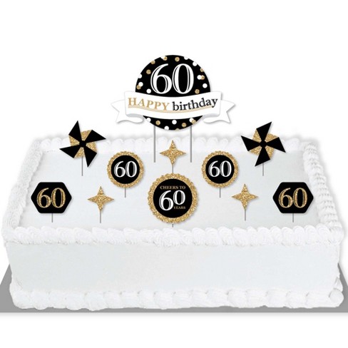 Big Dot Of Happiness Adult 60th Birthday Gold Birthday Party Cake Decorating Kit Happy Birthday Cake Topper Set 11 Pieces Target