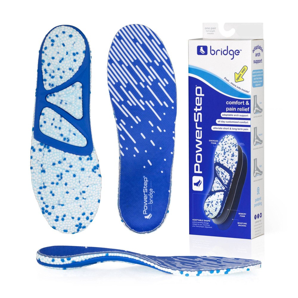 Powerstep Bridge Adaptable Arch Support Insoles - Men 12-13.5/Women 13-14.5 - 1 Pair