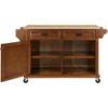 Acekool Grey Kitchen Island Cart with 2 Drawers & Spice Rack – Mobile Storage Island with Adjustable Shelves - 2 of 4