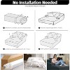 AENKYO Oversized Corduroy Sleeper Sofa Bed & Cloud Lounge Chair, Deep Seat, Armrests, 2 Pillows | Boneless Upholstered Chaise for Indoor Comfort - 4 of 4