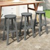 WestinTrends Malibu 29" All Weather Hdpe Outdoor Patio Round Backless Bar Stool (Set of 3) - 2 of 4