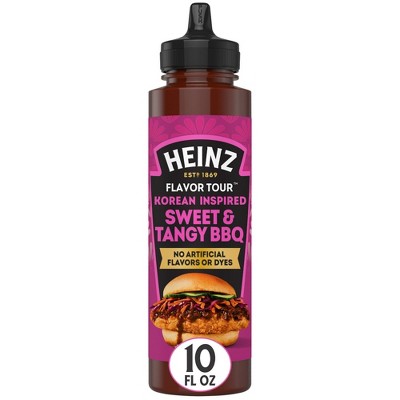 Heinz Flavor Tour Korean Inspired Sweet & Tangy BBQ Sauce, 10 fl oz Bottle, Pack of 2
