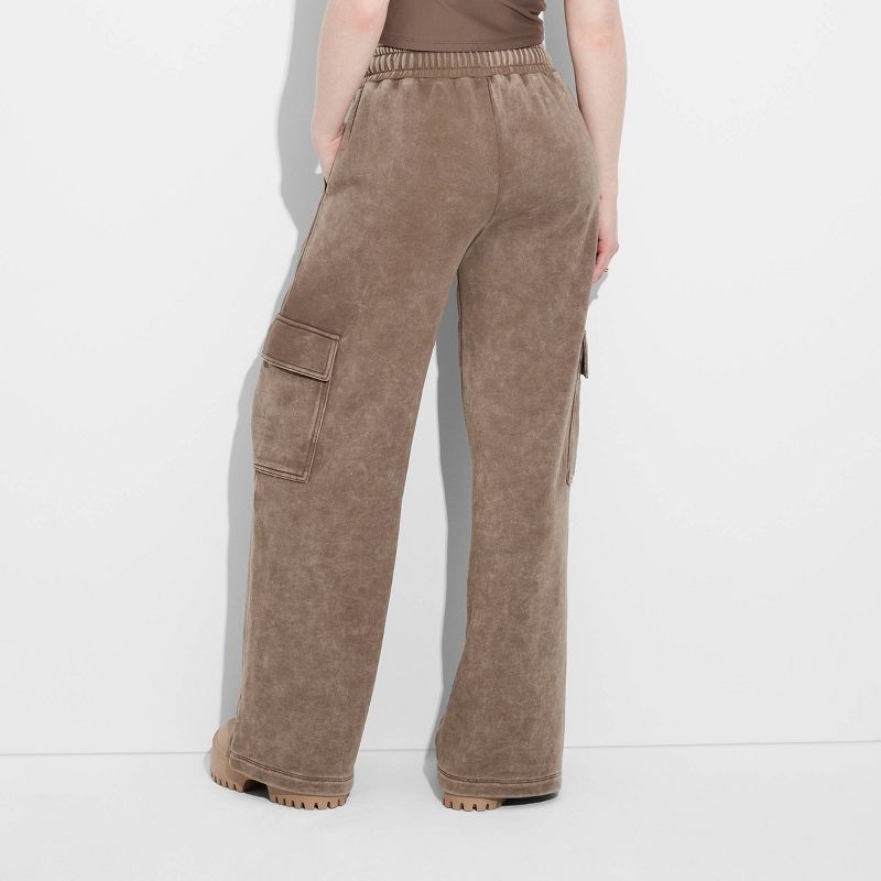 Women's High-Rise Wide Leg Baggy Cargo Sweatpants - Wild Fable™, 4 of 8