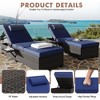 ODK Outdoor PE Wicker Chaise Lounge Chairs, Pool PE Wicker Lounge Chairs Set of 2, Brown Rattan Pool Lounge Chairs Adjustable Backrest Recliners - 4 of 4
