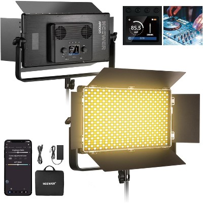MaseiKar 100W Bi-Color LED Panel Video Light Kit 960 LED 38600Lux@0.5m 2500K-8500K CRI96+/TLCI97+0-100% Dimming DMX Control