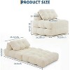 Beige Folding Sofa Bed 2-Pack - Convertible sleeper chairs with pillows & back support. Machine washable for living room & bedroom. - 2 of 4