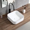 ChicFurnit Bathroom Sinks Vessel Sink Square Sink Vanity Sink Art Basin Countertop Bathroom Sink for Bathroom, White, 15.35"*15.35"*5.5" - 4 of 4