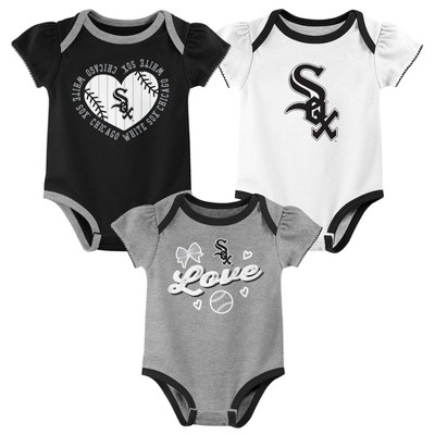Image of MLB Chicago White Sox Infant Girls' 3pk Bodysuit - 6-9M