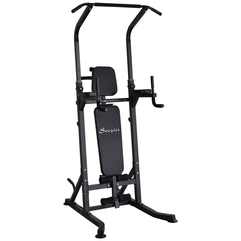 Soozier Exercise Pullup Weight Machine Ideal for Home Gym Adjustable Positions Power Tower for Strengthening Many Muscles, 1 of 9