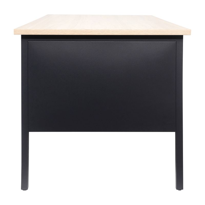 Flash Furniture Cambridge Commercial Grade Double Pedestal Desk with Locking Drawers and Metal Frame, 3 of 13
