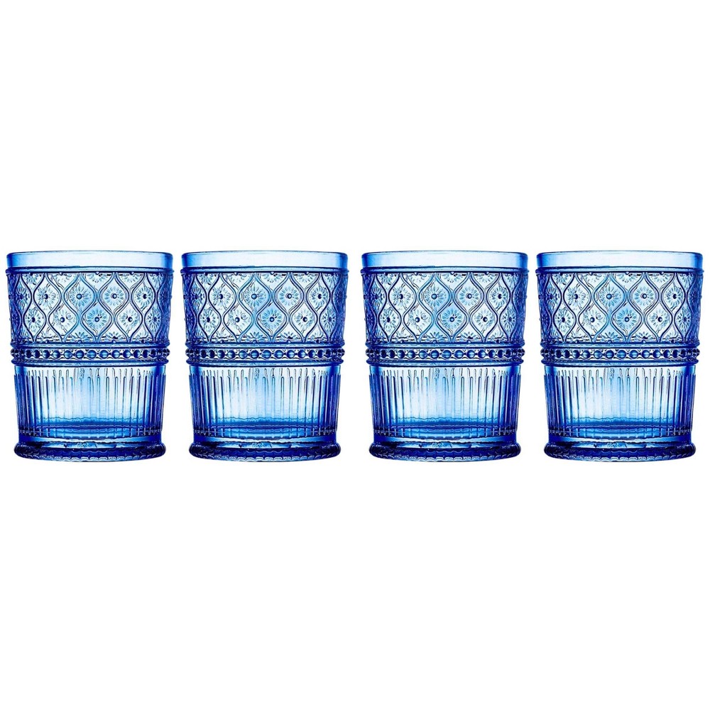 Photos - Glass Godinger Silver Set of 4 Claro Old Fashion Glasses Blue