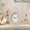 Aoibox Vintage Table Clock on Stand, French Rustic Style Antique White Mantel Clock for Living Room, Farmhouse, Bedroom, Desk, Shelf, Gift - 4 of 4