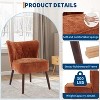 Modern Wingback Accent Chair – Upholstered Fabric with Wooden Legs for Living Room, Office, or Bedroom (Green/Brown) - 3 of 4
