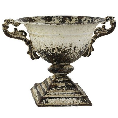 Slickblue Distressed White Metal Planter Urn