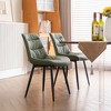 YOUNIKE Modern Dining Chairs Set of 2 Leather Upholstered Kitchen & Dining Room Chair Makeup Vanity Nail Tech Chair 20.47"Wx23.62"Dx31.89"H - 2 of 4