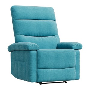 Ergonomic Manual Recliner Chair for Adults - Single Comfort Sofa with Side Pockets, Perfect for Relaxing in Nursery, Living Room & Bedroom - 1 of 4