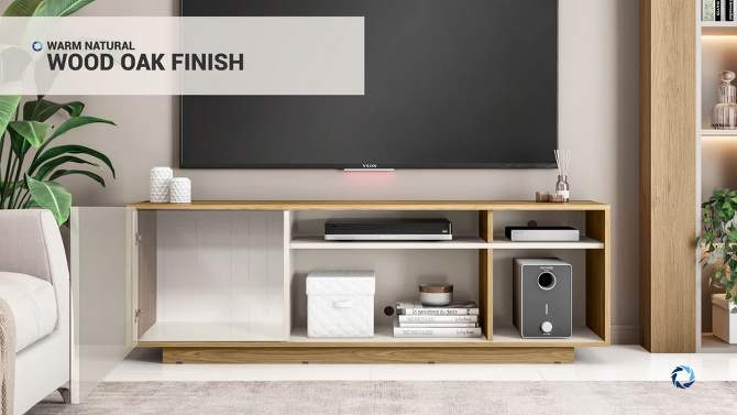 Techni Mobili Contemporary TV Stand for TVs up to 70&#34; Oak, 2 of 8, play video