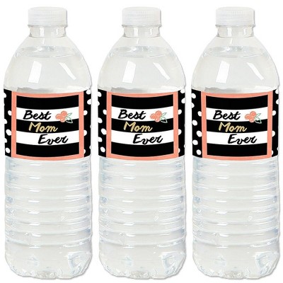 Big Dot of Happiness Best Mom Ever - Mother's Day Water Bottle Sticker Labels - Set of 20