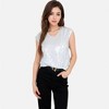 Anna-Kaci Women's Sequin V-Neck Top with Cap Sleeves and Relaxed Fit - 2 of 4