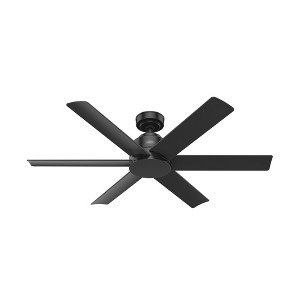 Hunter 52" Kennicott Ceiling Fan Matte Black Finish - Damp Rated, Wall Control, 6 Blades, Whisper-Quiet Motor, SureSpeed Guarantee - 1 of 3