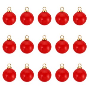 Unique Bargains Beautiful Designer DIY Jewelry Making Faux Pearl Pendants 150 Pcs Gold Red 0.39" - 1 of 4