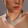 Women's Ribbed Statement Necklace - Antique Gold - 4 of 4
