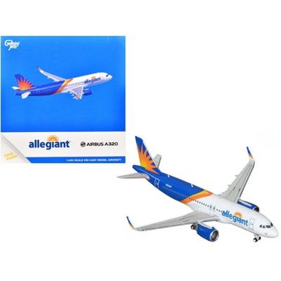 Airbus A320 Commercial Aircraft "Allegiant Air" (N252NV) Blue and White with Stripes 1/400 Diecast Model by GeminiJets