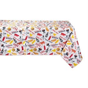 Design Imports  Bbq Fun Print Outdoor Tablecloth With Zipper 60X84 - 1 of 4