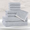 Viscose Cotton Blend Medium Weight Soft Textured Ribbed Towel Set by Blue Nile Mills - 2 of 4