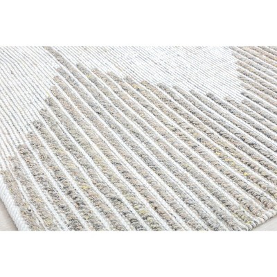 Handmade Geometric Gray Synthetic 5' x 7' Area Rug