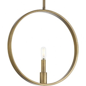 Progress Lighting Breckenridge 1-Light Pendant Aged Bronze, Steel, Modern Farmhouse, Circular Frame, Candelabra Base - 1 of 1