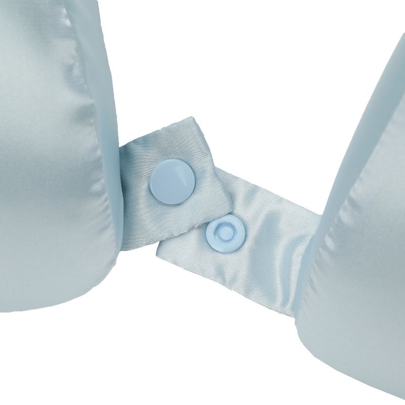 Adult Ice Blue Poly Satin Neck Pillow and Eye Mask Set, 3 of 6