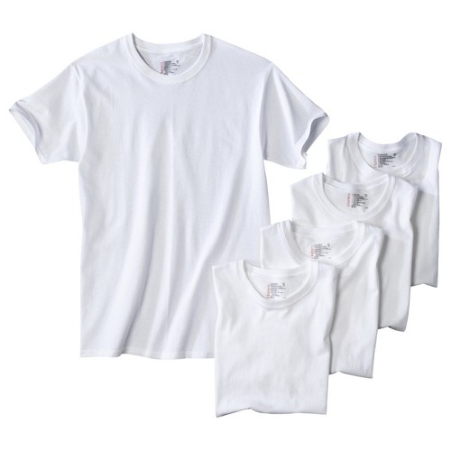 Hanes Men's 5pk Crew Neck T-Shirts With Fresh IQ - XXL- White, Size: 2XL