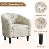 Yaheetech Set of 2 Upholstered Barrel Shaped Accent Arm Chair with Ottoman for Bedroom - 4 of 4