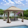 APRILSOUL Outdoor Pop Up Gazebo Canopy With Removable Zipper Netting,2-Tier Soft Top Event Tent - 2 of 4